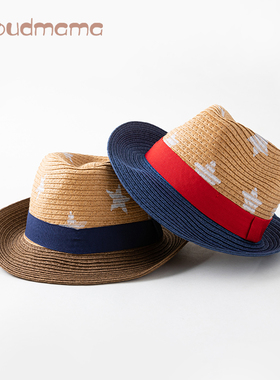 男女宝宝婴童纸草草帽宝宝小孩防晒遮太阳帽子盆帽礼帽1-5日韩风