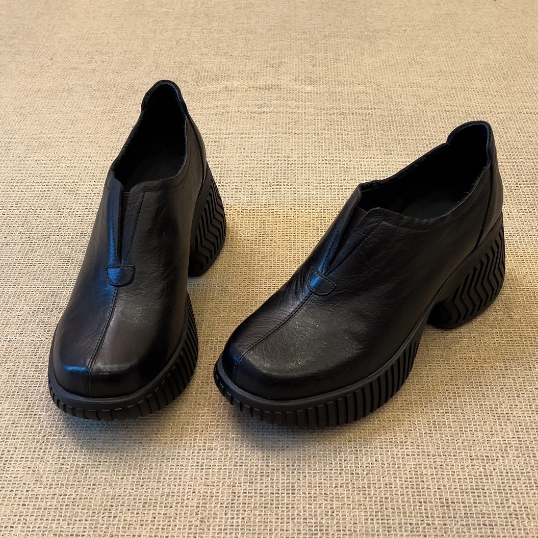 小个子增高7.5cm真皮厚底单鞋女