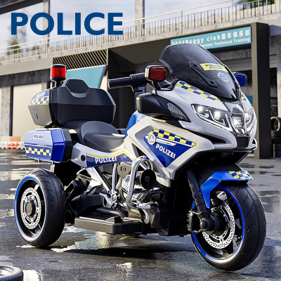 1-12岁可坐双人儿童电动摩托警车