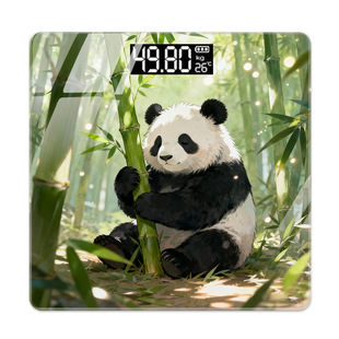 卡通可爱国宝熊猫智能体脂秤高精度家用充电款体重秤电子秤