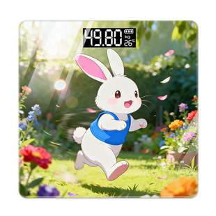 软萌兔叽卡通体重家用充电款玻璃体重秤成人秤健康秤小型称重器