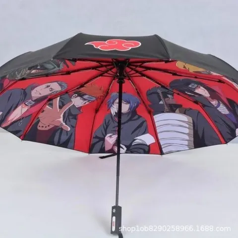 自动二次元雨伞防晒伞黑胶折叠火影忍者晴雨伞动漫周边晓组织