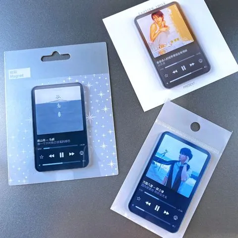 歌曲歌词创意流行磁性贴复古冰箱贴个性装饰怀旧磁铁贴播放器