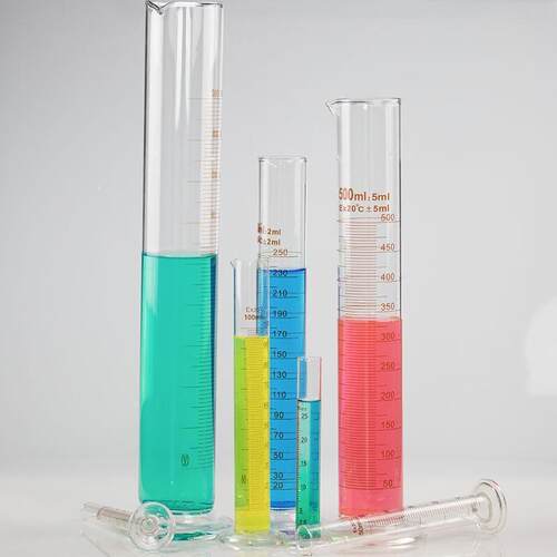 海斯迪克HKQS-159玻璃量筒刻度量筒高透明度实验室器具500ml(1个)