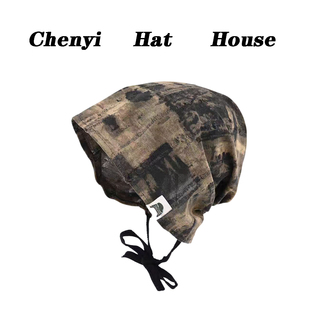 头巾包头帽显脸小 House废土风做旧堆堆帽帽子女春秋季 Chenyi Hat