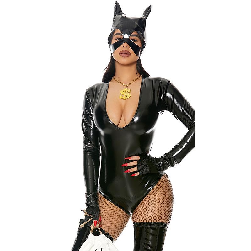 欧美新款性感猫女郎 cosplay演出服夜店蒙面侠超人服饰万圣节情趣