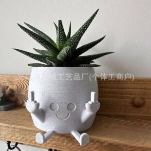 创意双手竖中指花盆摆件家居庭院设计盆栽艺术可爱装饰品摆件