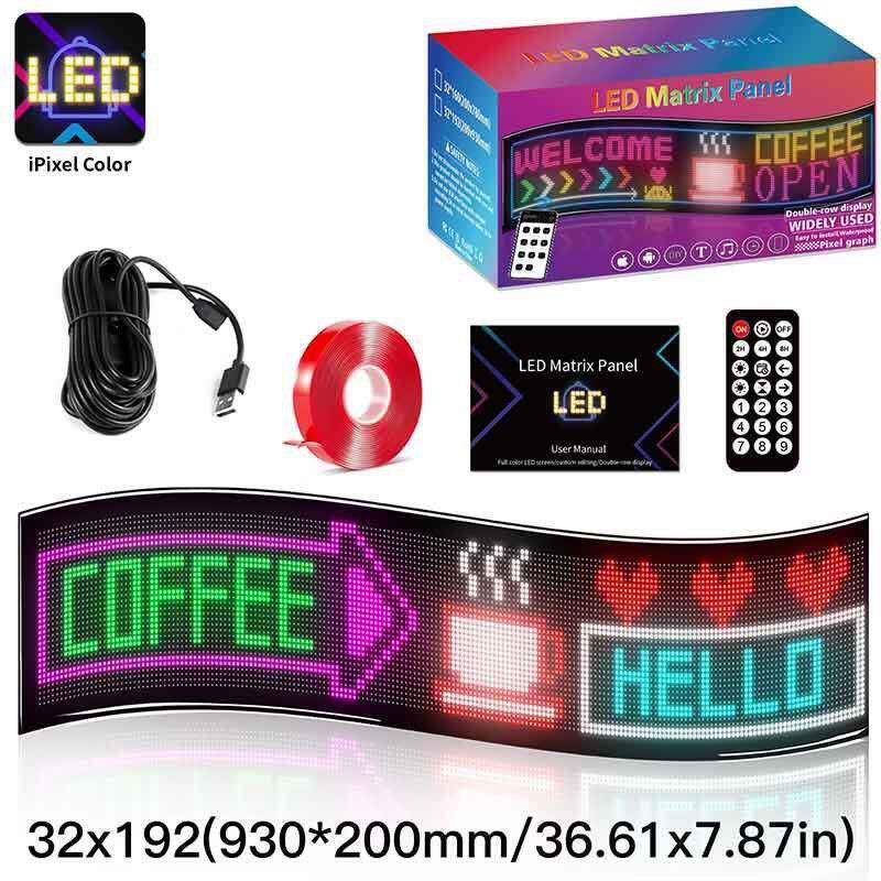 汽车软屏usb车载柔性广告屏APP蓝牙智能屏橱窗门头全彩显示屏led