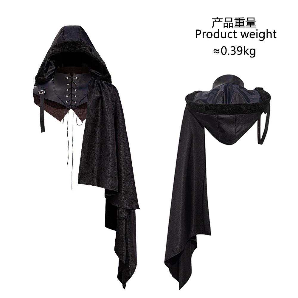 中世纪风格COS披风绑带斗篷万圣节服装儿童演出服西域异域风斜肩