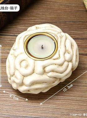 创意骷髅烛台摆件万圣节骷髅头氛围感装饰密室逃脱剧本杀装扮道具