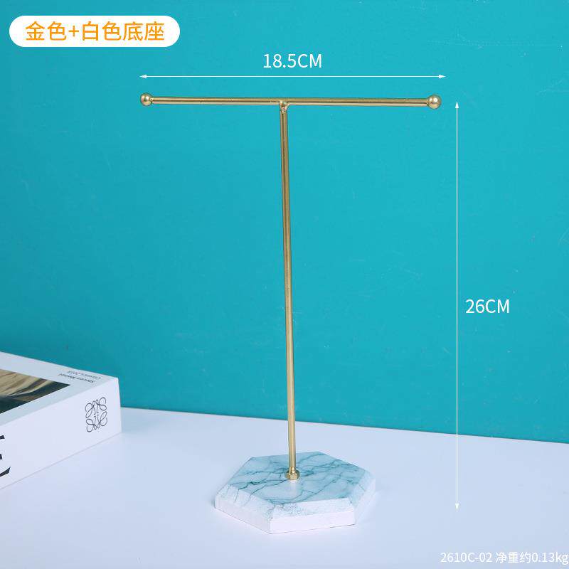 金属T型首饰架店铺柜台桌面放置项链耳环收纳摆设简约铁艺工艺品