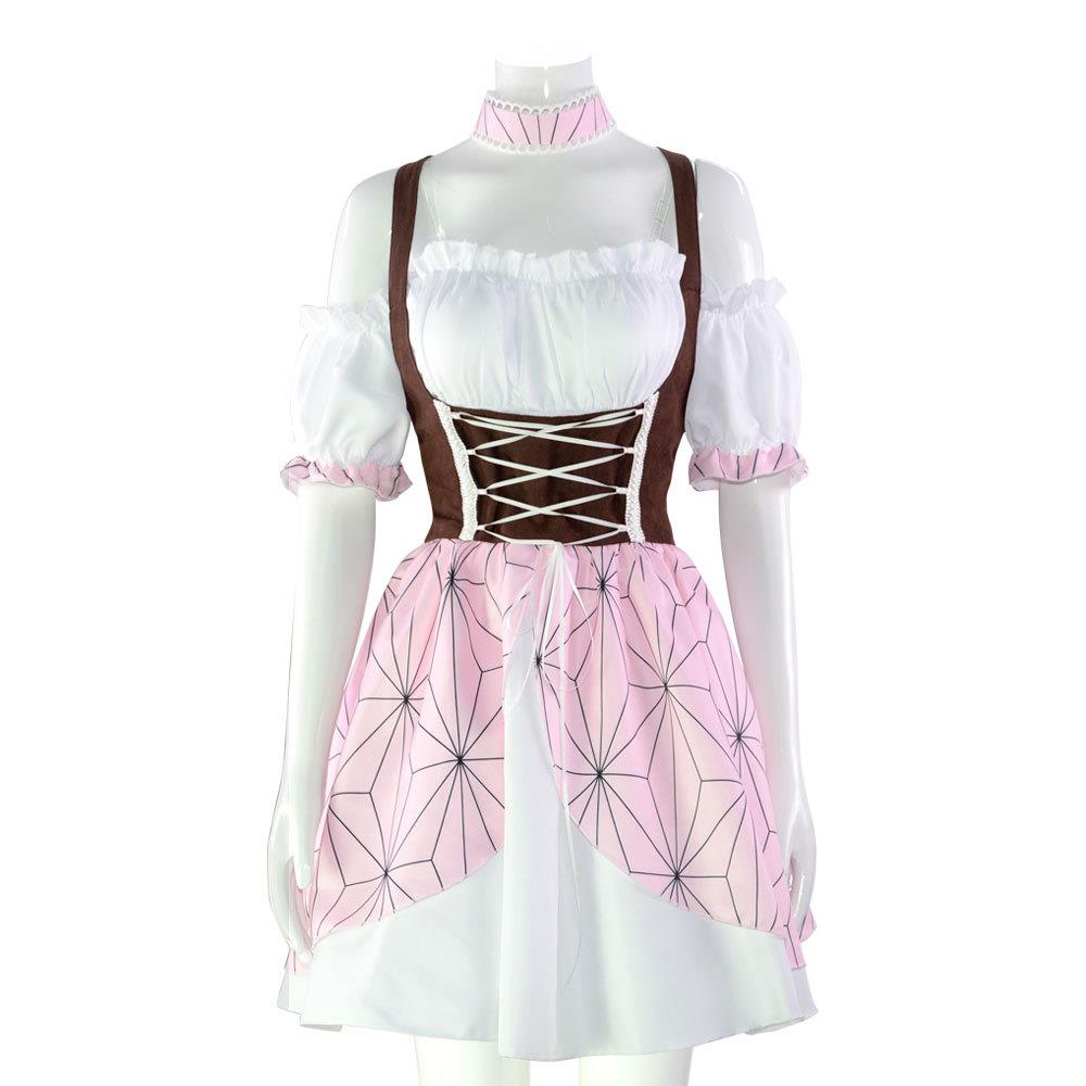 鬼灭之刃cos服灶门祢豆子日常Lolita礼服cosplay舞台表演服装