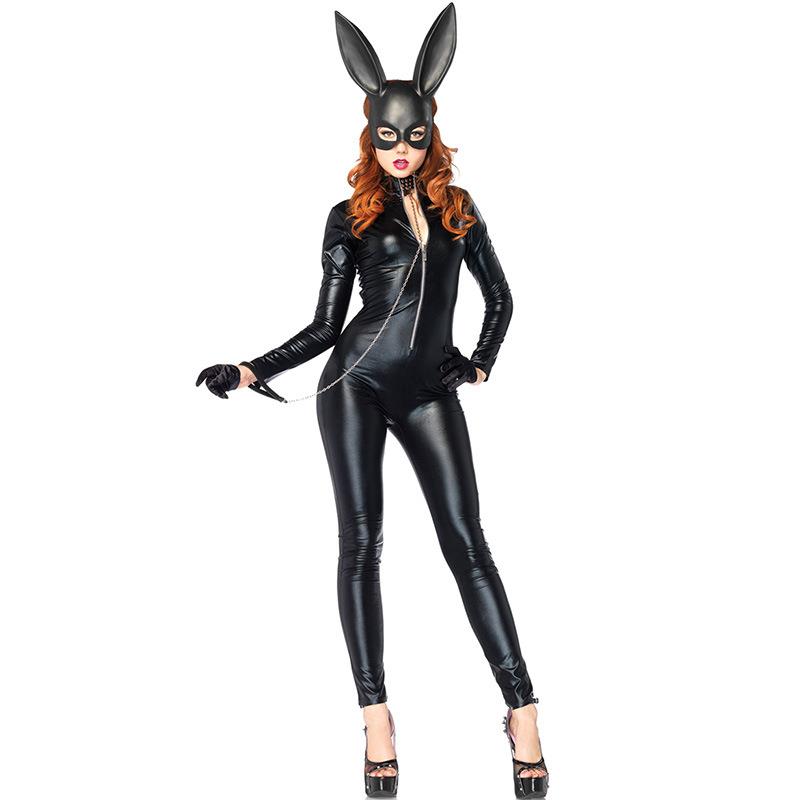 欧美跨境欧码硅胶漆皮紧身性感连体衣制服诱惑夜店夜服表演服厂家