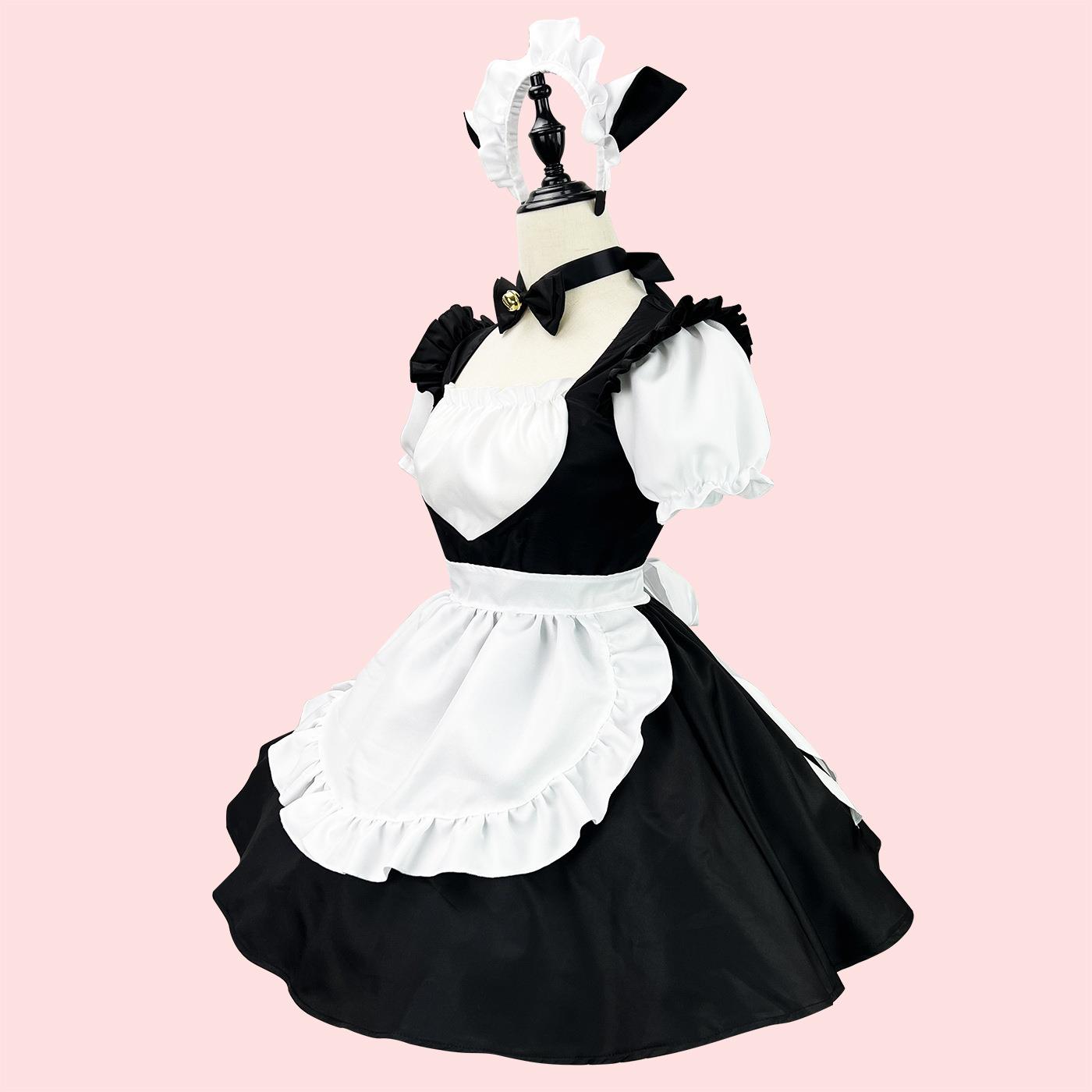cosplay日本动漫服装 Lolita黑猫咪装可爱铃铛女仆装服务员工作服