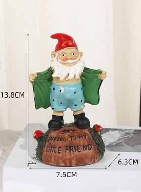 跨境侏儒摆件 搞怪小矮人花园微景观醉酒矮人工艺品万圣节小摆件