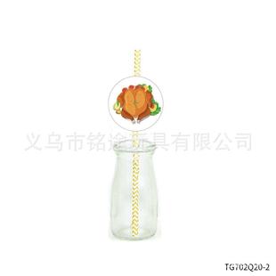 饰派对气氛装 感恩节Thanksgiving生日火鸡插牌蛋糕装 饰用品插牌