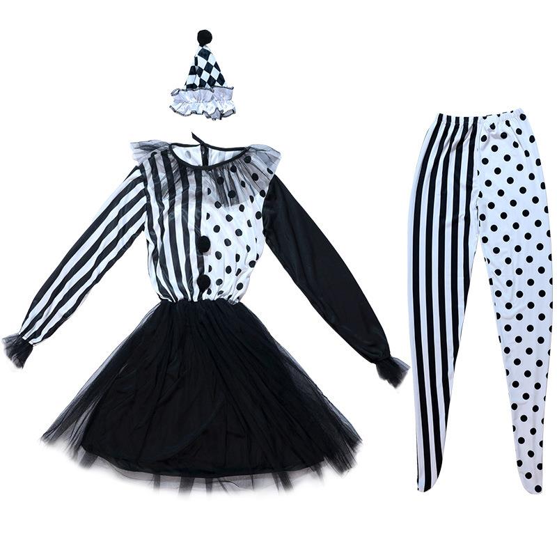 新款万圣节服装魔术小丑装扮年会开场舞台表演演出衣服装扮