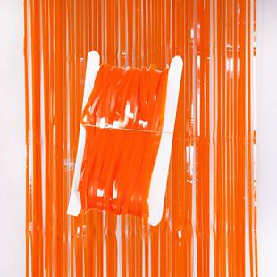 万圣节装饰马卡龙橙黑雨丝帘场景布置派对用品道具黑色雨丝门帘