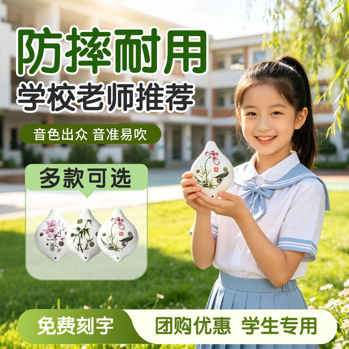 陶笛小学生专用ac六孔初学者树脂
