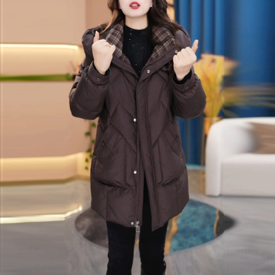 保暖羽绒服连帽白鸭绒外套