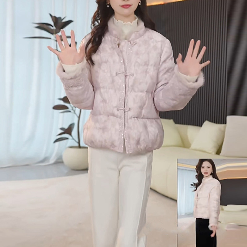 国风短款羽绒服2025冬季新款气质时尚加厚中式粉色保暖小个子外套,女装/女士精品,大码羽绒服,淘宝优惠券,粉丝福利购,淘宝优惠卷