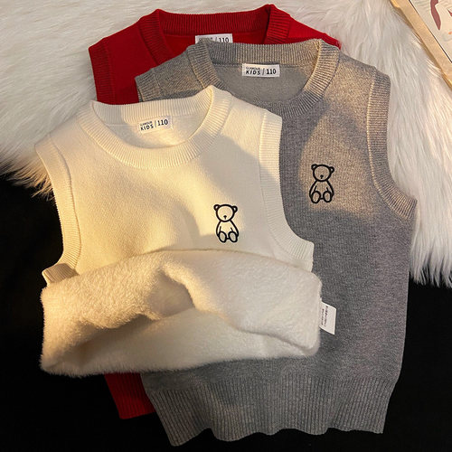 2025新款针织背心冬季一体绒毛衣