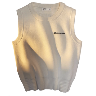 一体绒儿童针织衫马甲男童保暖背心加绒加厚秋冬季小男孩坎肩毛衣