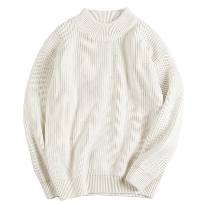 半高领秋冬款纯棉宽松保暖毛衣