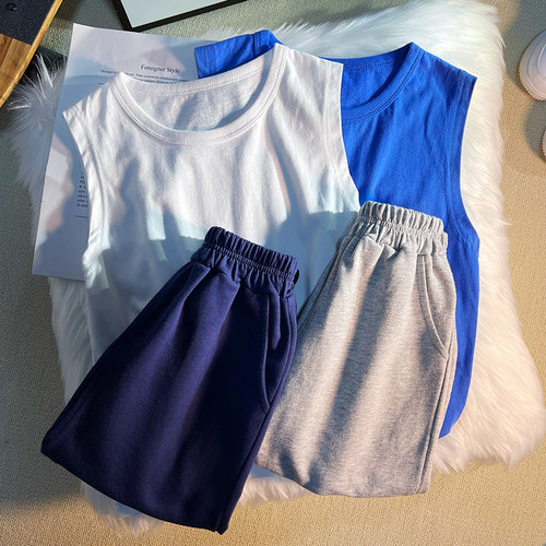 儿童衣服夏装韩版背心短裤纯棉