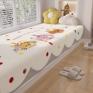 定制卡通飘窗垫毯毛绒可机洗四季通用窗台垫奶油风卧室小阳台坐垫