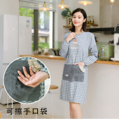 围裙厨房家用2023新款 罩衣大人女 长袖 时尚 可擦手防水防油可爱韩版