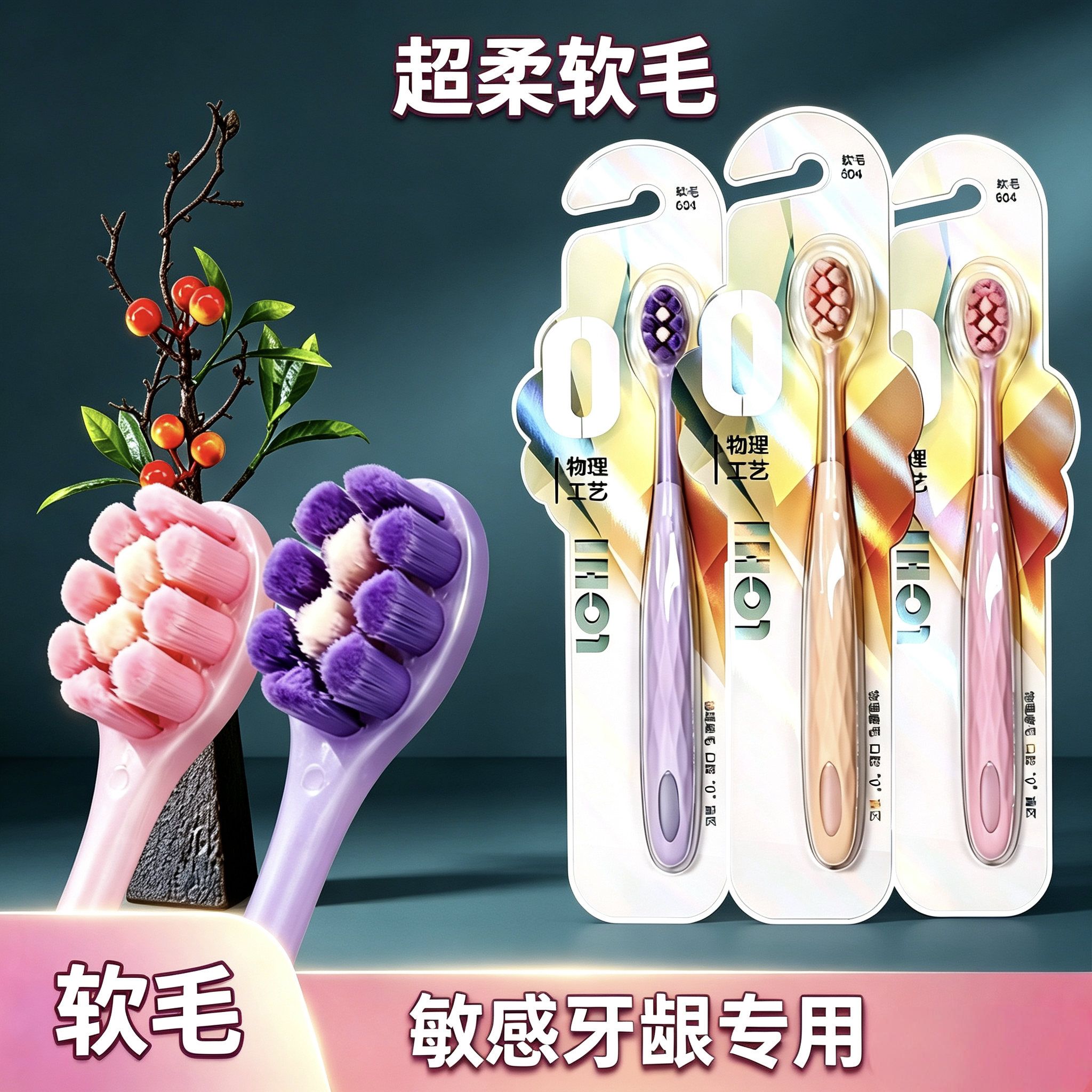 高端牙刷软毛成人超细超软单支包装情侣月子产后敏感护龈软毛牙刷
