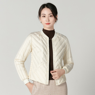 2025新款羽绒服女轻薄修身内穿短款内胆V领打底长袖大衣内搭外套