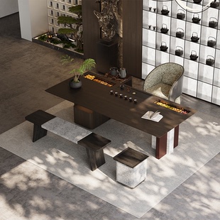 轻奢高级感茶桌办公室接待室休闲区商务洽谈多功能桌子茶桌椅组合