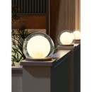 欧铭仕现代北欧创意月球太阳能柱头灯户外防水别墅围墙庭院门柱灯