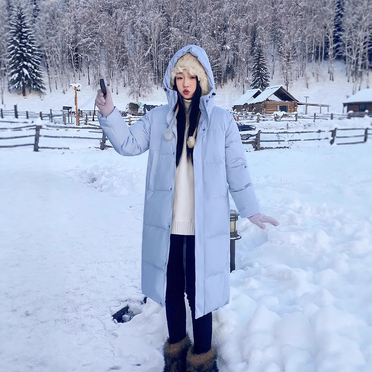 2025年黑金过膝长款羽绒