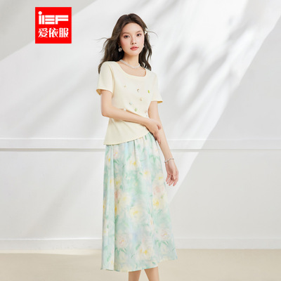 IEF/爱依服套装2025夏季新款通勤温柔女人味气质度假时尚上下套裙
