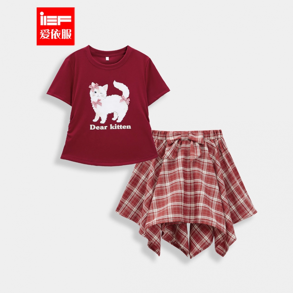 MINIIEF【爱依服童装】2025夏季新款韩系风时尚洋气女童上下套裙