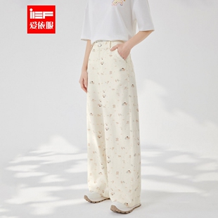 甜美少女风通勤百搭显瘦阔腿裤 IEF 美式 爱依服裤 子2025夏秋新款