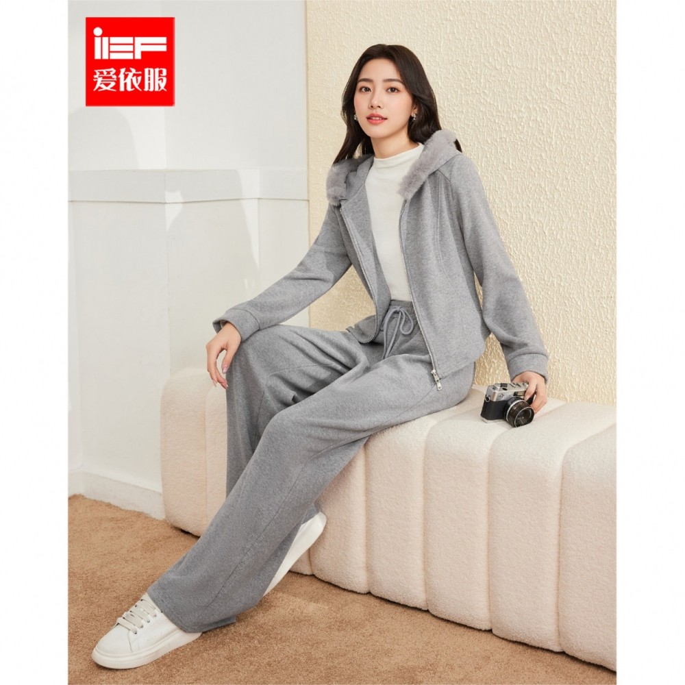 IEF/爱依服时尚套装2025秋冬新款韩版休闲运动风通勤百搭上下套裤