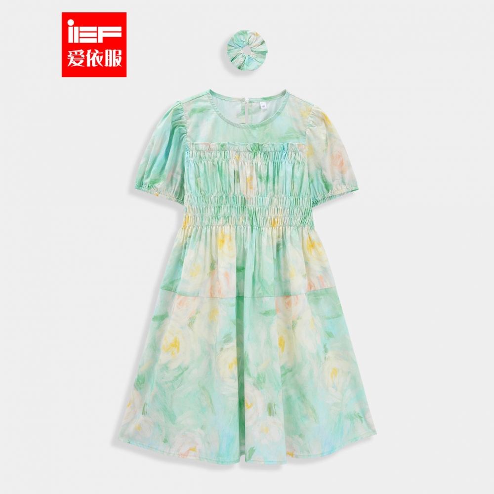 MINIIEF【爱依服童装】2025夏季新款法式油画花洋气女童连衣裙