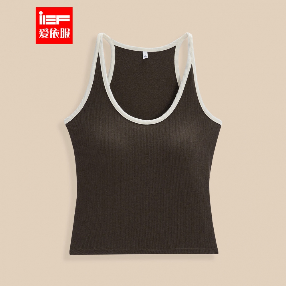 IEF/爱依服2025秋季新款简约纯色内搭可外传带胸垫设计背心上衣