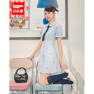 甜美减龄学院风显瘦百搭衬衫 IEF 韩版 爱依服连衣裙2025夏季 裙 新款