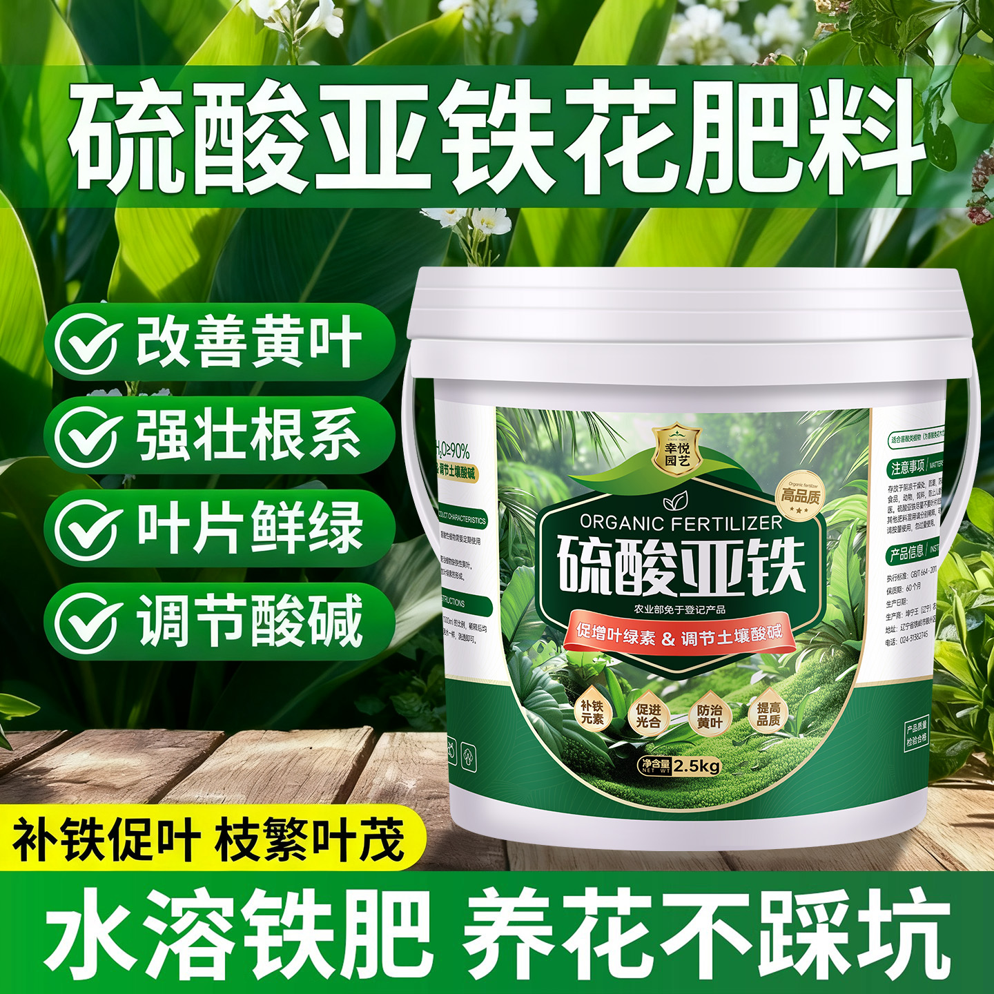 硫酸亚铁肥料花卉专用酸性肥料栀子花茶花土壤调酸花肥