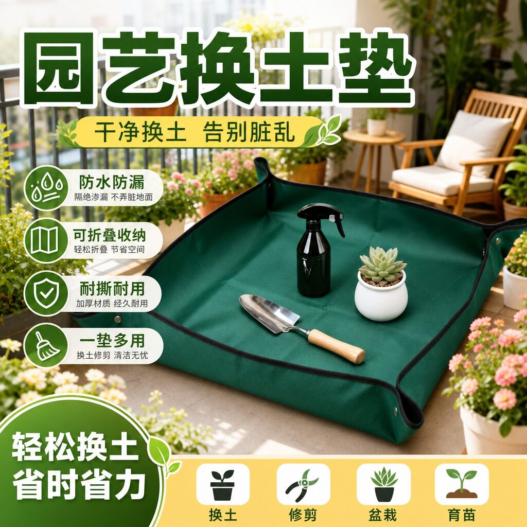 家用园艺用品地垫多肉绿植阳台翻盆换土花垫拌土种植工具防水垫子