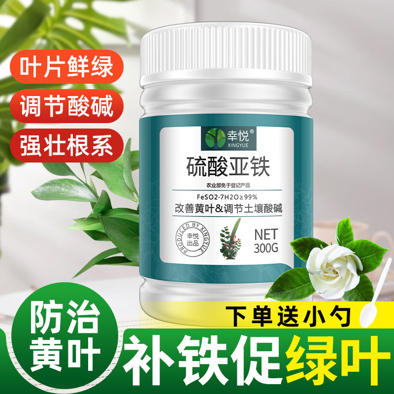 硫酸亚铁花肥料栀子花茶花杜鹃桂花防黄叶盆栽营养土壤调酸水溶肥