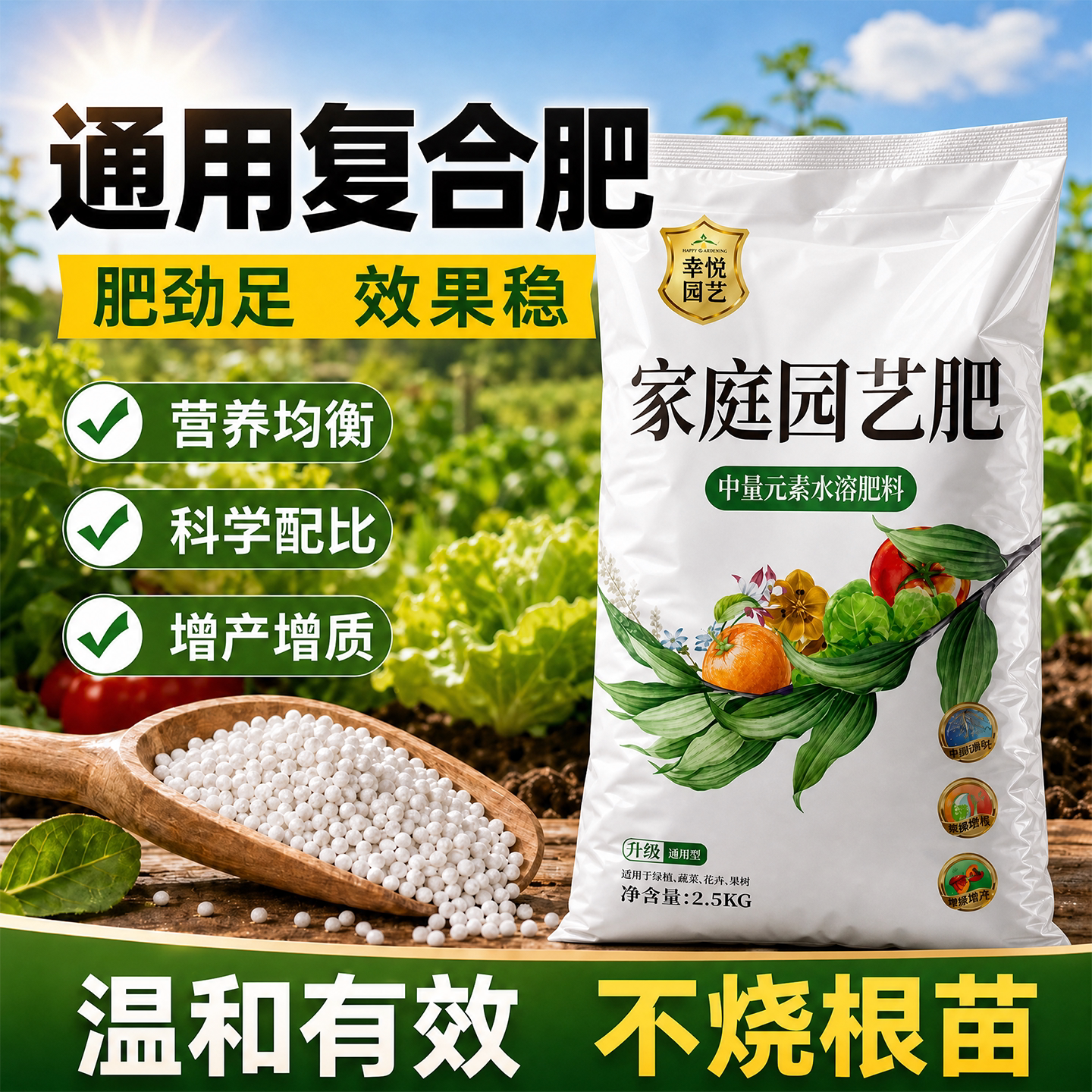 复合肥蔬菜农用种菜果树养花肥家用通用型复合肥肥料氮磷钾有机肥