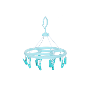 茶花圆盘晾衣架多夹子晒袜子晾衣工具家用阳台挂内衣收纳神器夹子