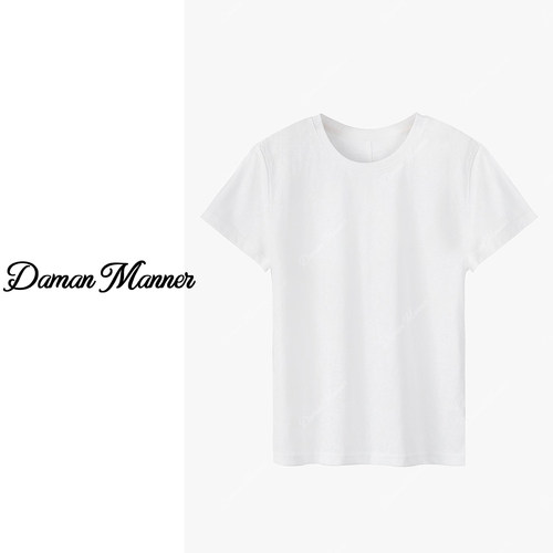 DAMAN | 雪花棉打底T恤时尚百搭透气圆领减龄夏季薄款DM25223