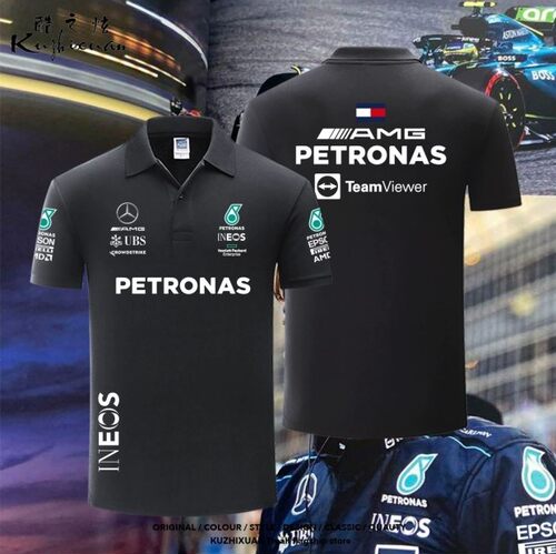 F1梅赛德斯奔驰AMG车服汽车赛车POLO衫休闲男装翻领半袖夏短袖t恤